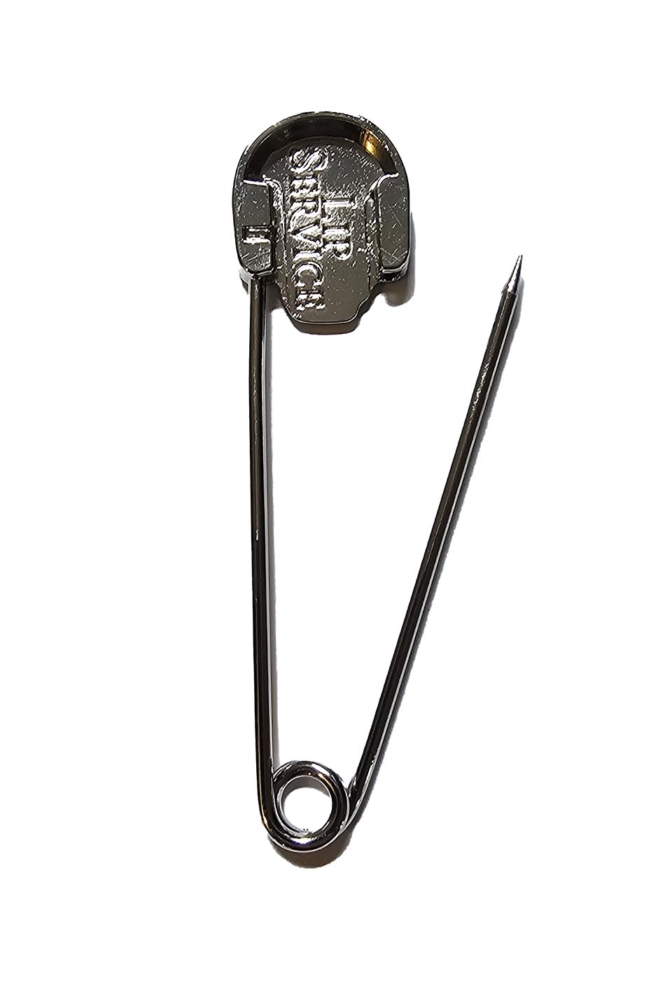 Lip Service Chrome and Black Enamel Skull Kilt Safety Pin-Accessories-Lip Service