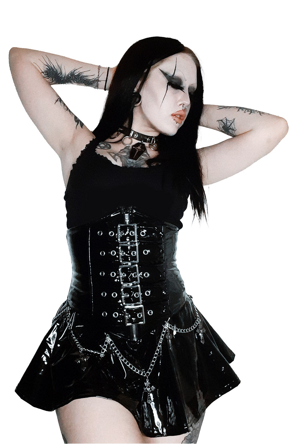 Classic Vinyl PVC Waist Cincher-Tops-Lip Service