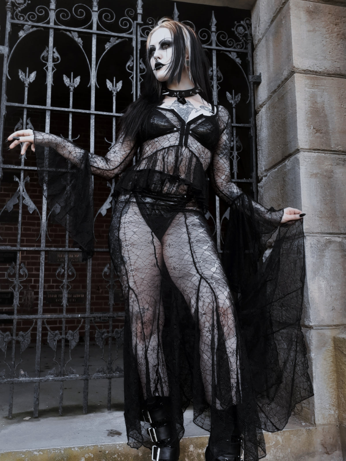 Webutante Spiderweb Mesh Maxi Skirt-Skirts-Lip Service