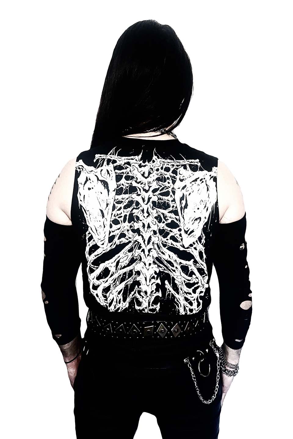 Dead Inside Rib Cage Sleeveless T-shirt-Tops-Lip Service