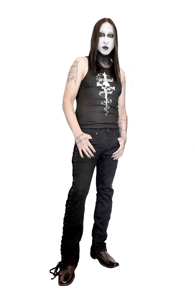 Side Lace Rocker Jeans-Bottoms-Lip Service
