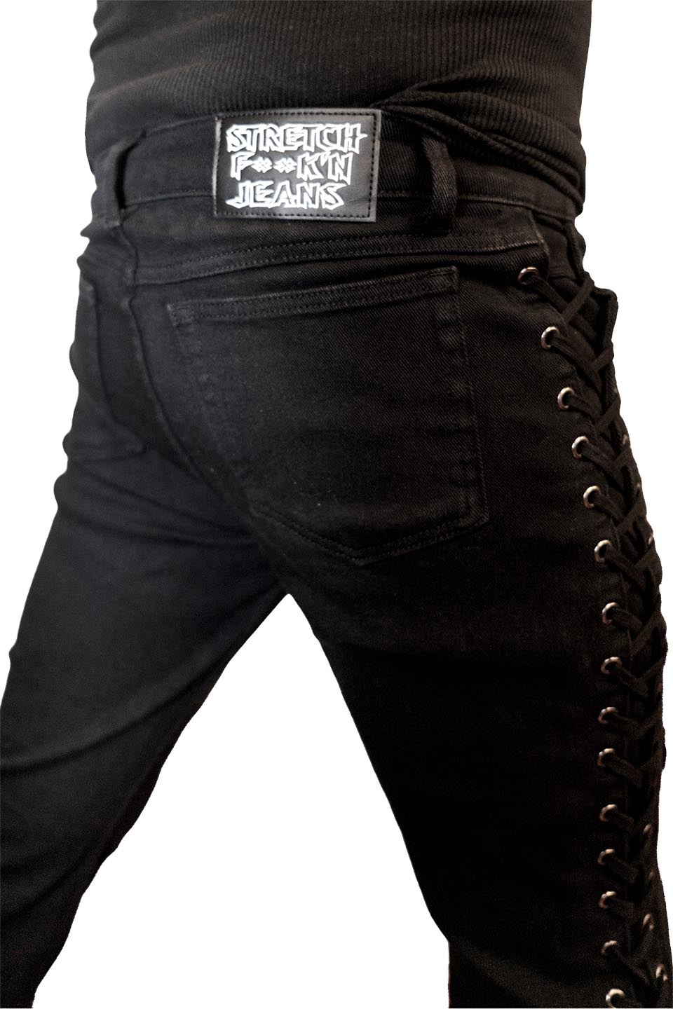 Side Lace Rocker Jeans-Bottoms-Lip Service