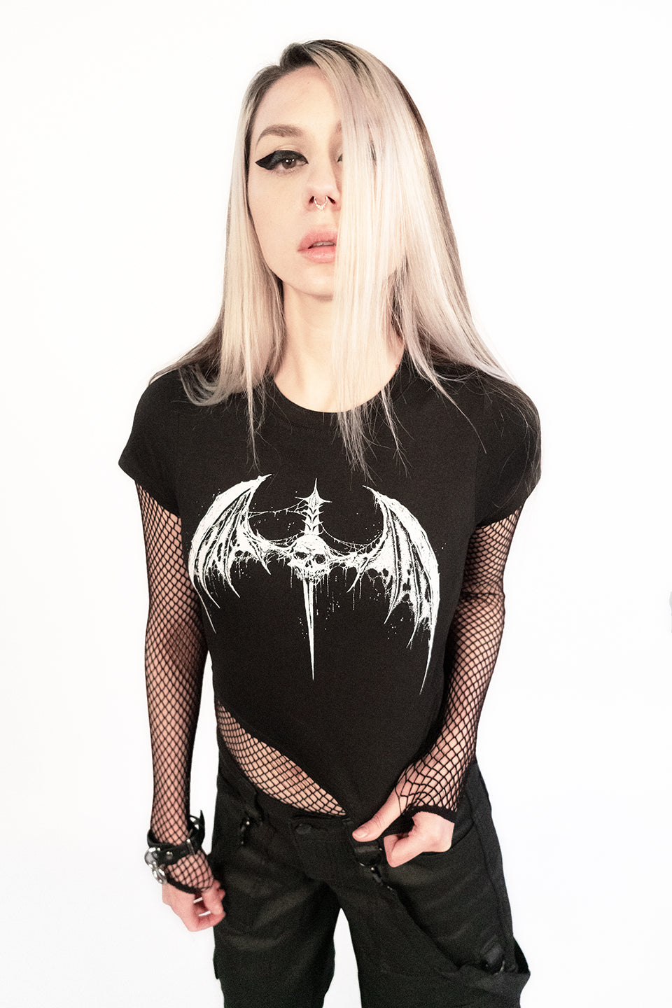 Dagger Bat Baby Tee-Tops-Lip Service