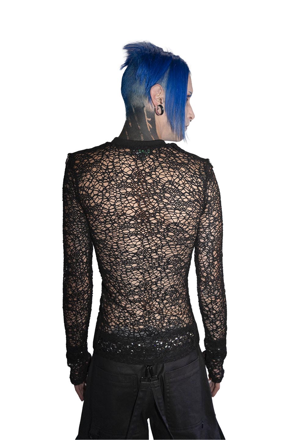 The Wicker Man Web Mesh Long Sleeve Shirt-Tops-Lip Service
