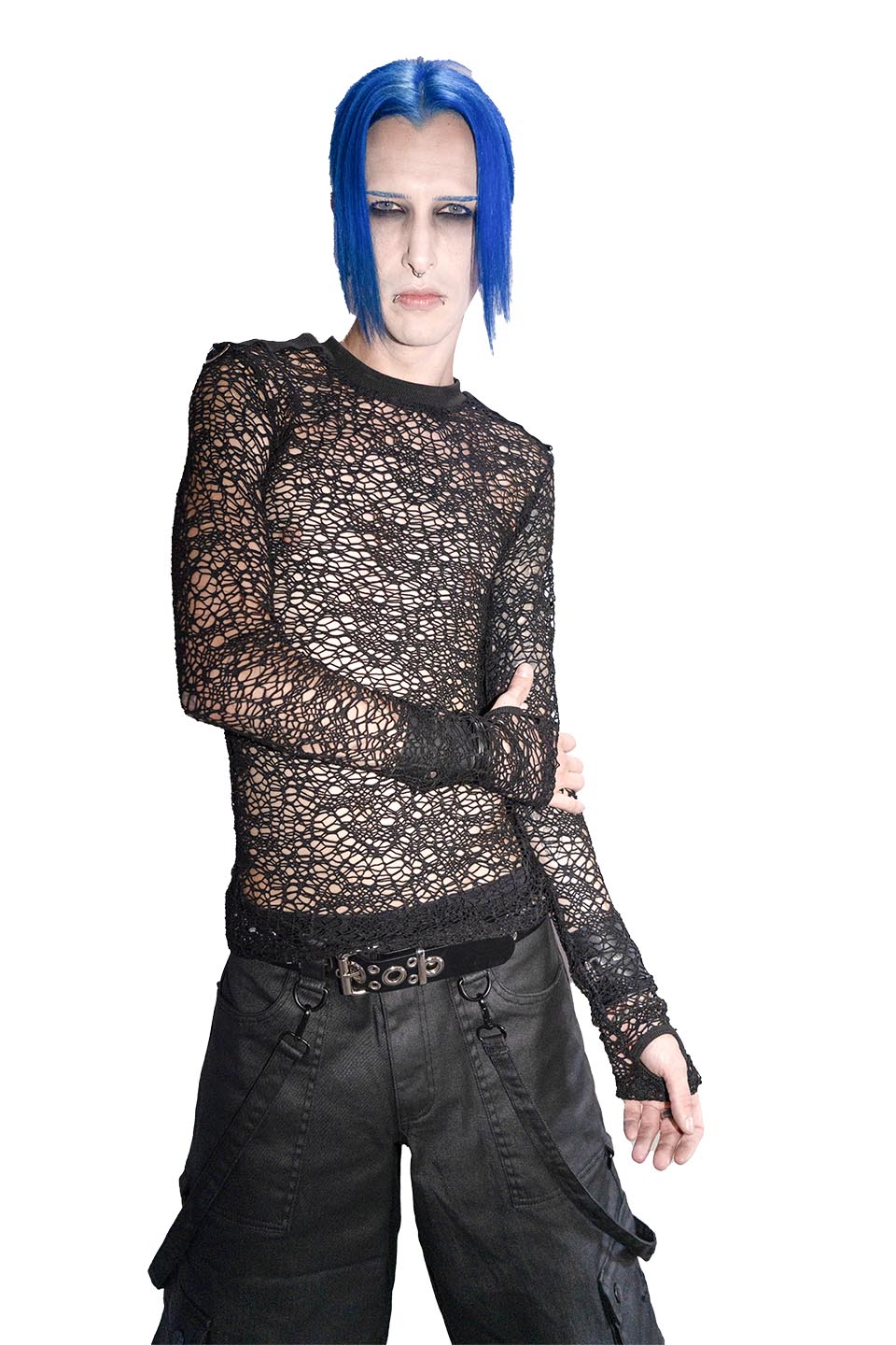The Wicker Man Web Mesh Long Sleeve Shirt-Tops-Lip Service