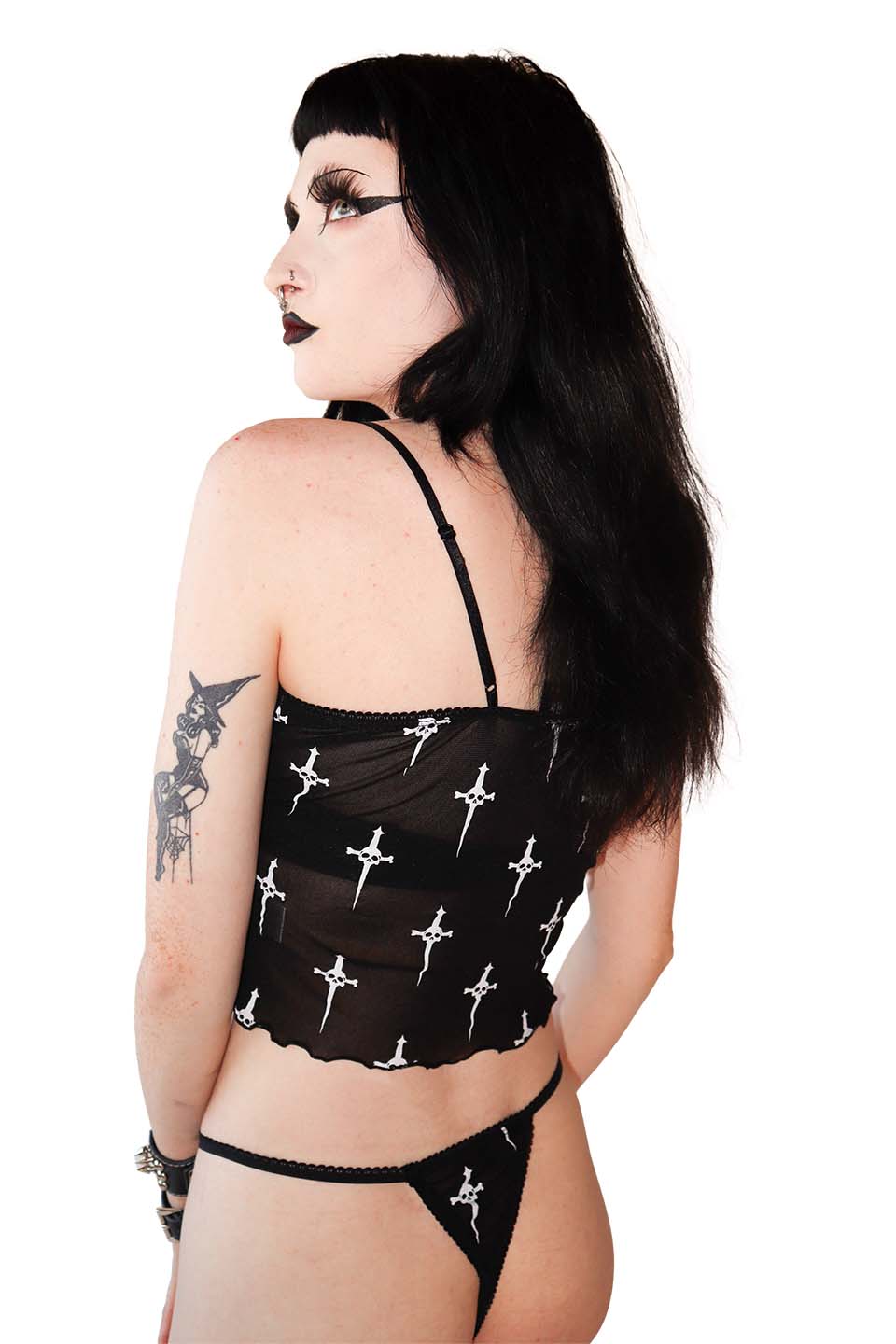 Dagger Print Mesh Cami Set-Tops-Lip Service