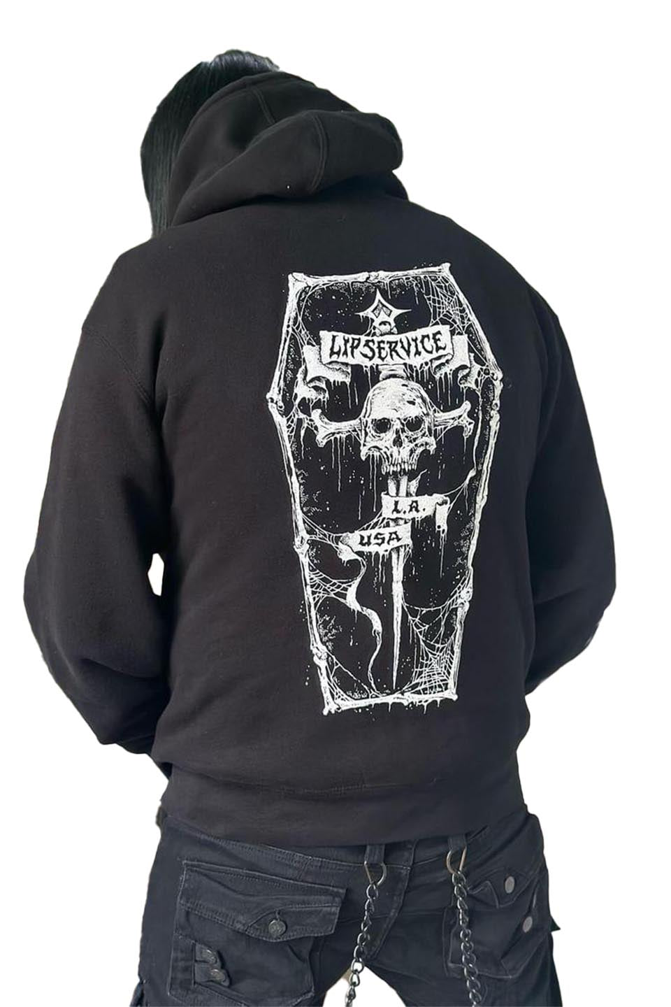 Lip Service Dagger Coffin Zip Hoodie-Tops-Lip Service