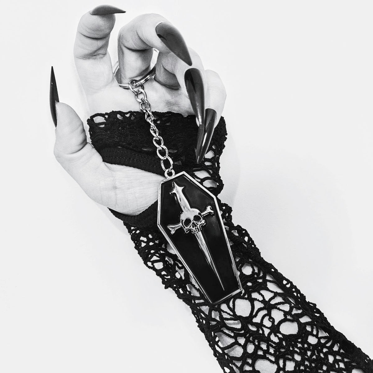 Lip Service Coffin Dagger Enamel Keychain-Accessories-Lip Service