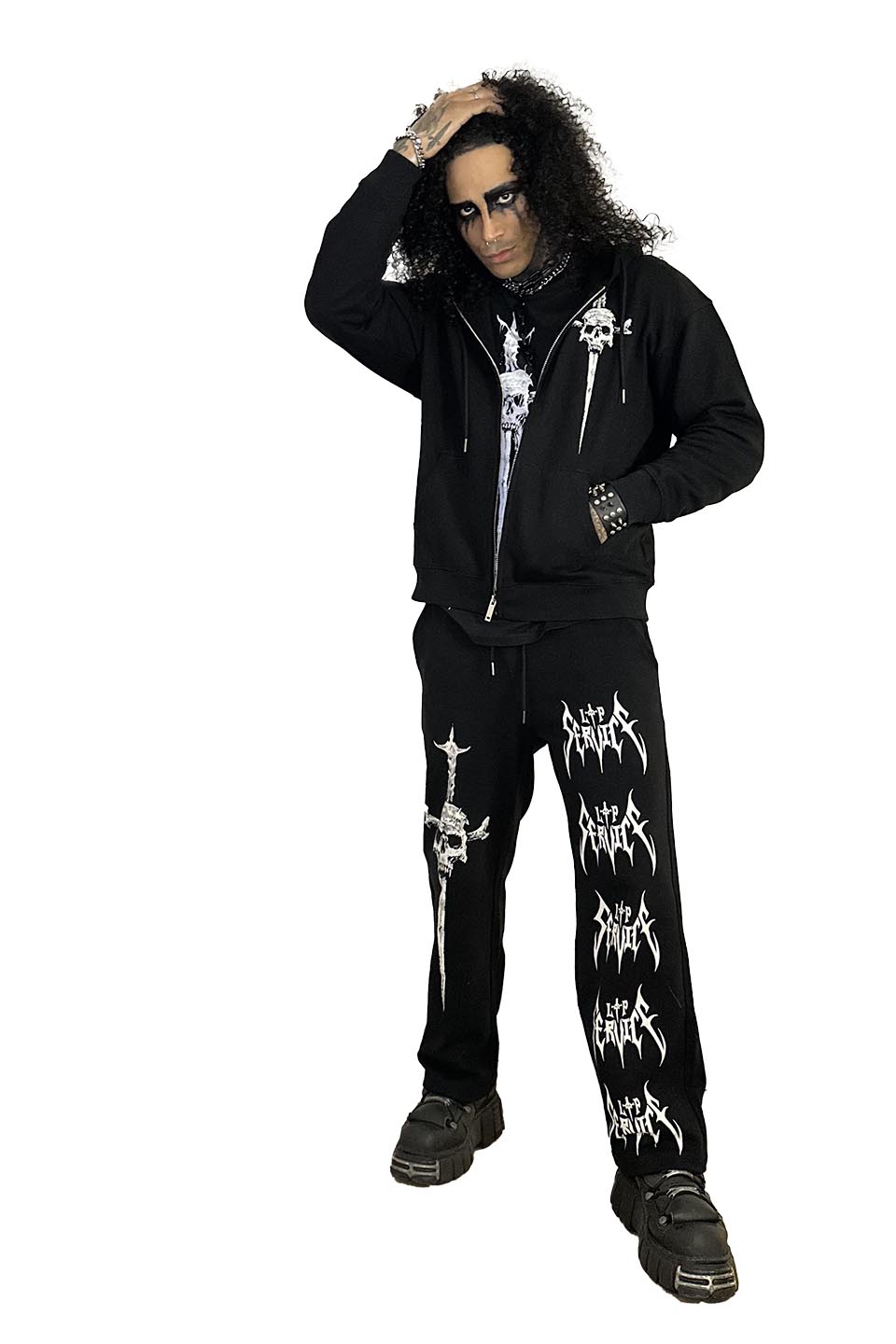 Lip Service Metal Dagger Zipper Hoodie-Tops-Lip Service