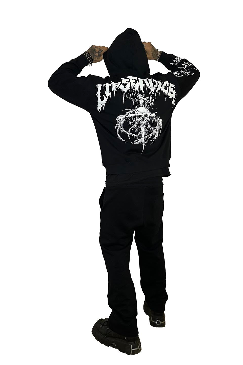 Lip Service Metal Dagger Zipper Hoodie-Tops-Lip Service