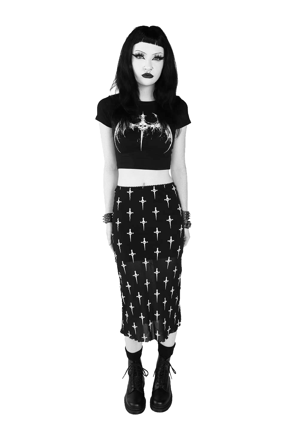 Dagger Bat Baby Tee-Tops-Lip Service
