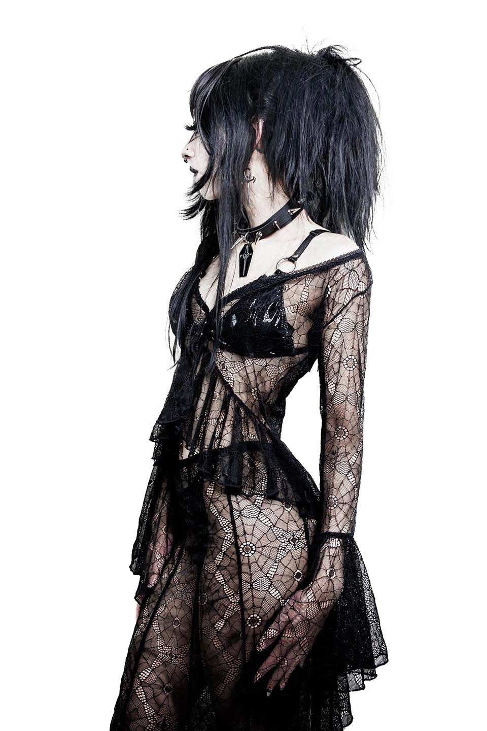 Webutante Spiderweb Bell Sleeve Top-Tops-Lip Service