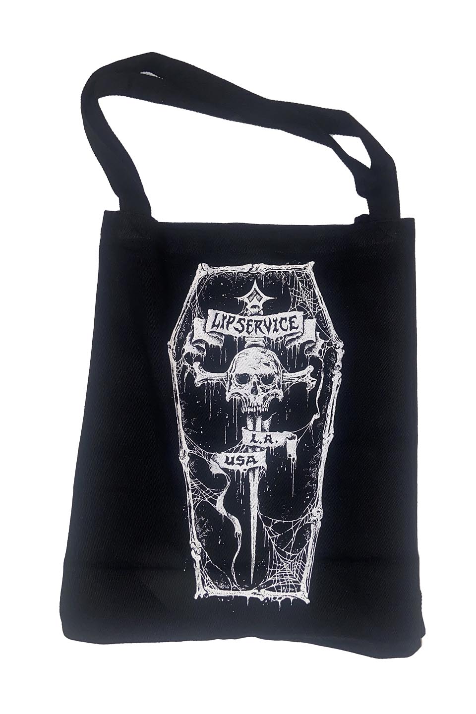 Lip Service Metal Dagger Coffin Logo Tote Bag-Accessories-Lip Service