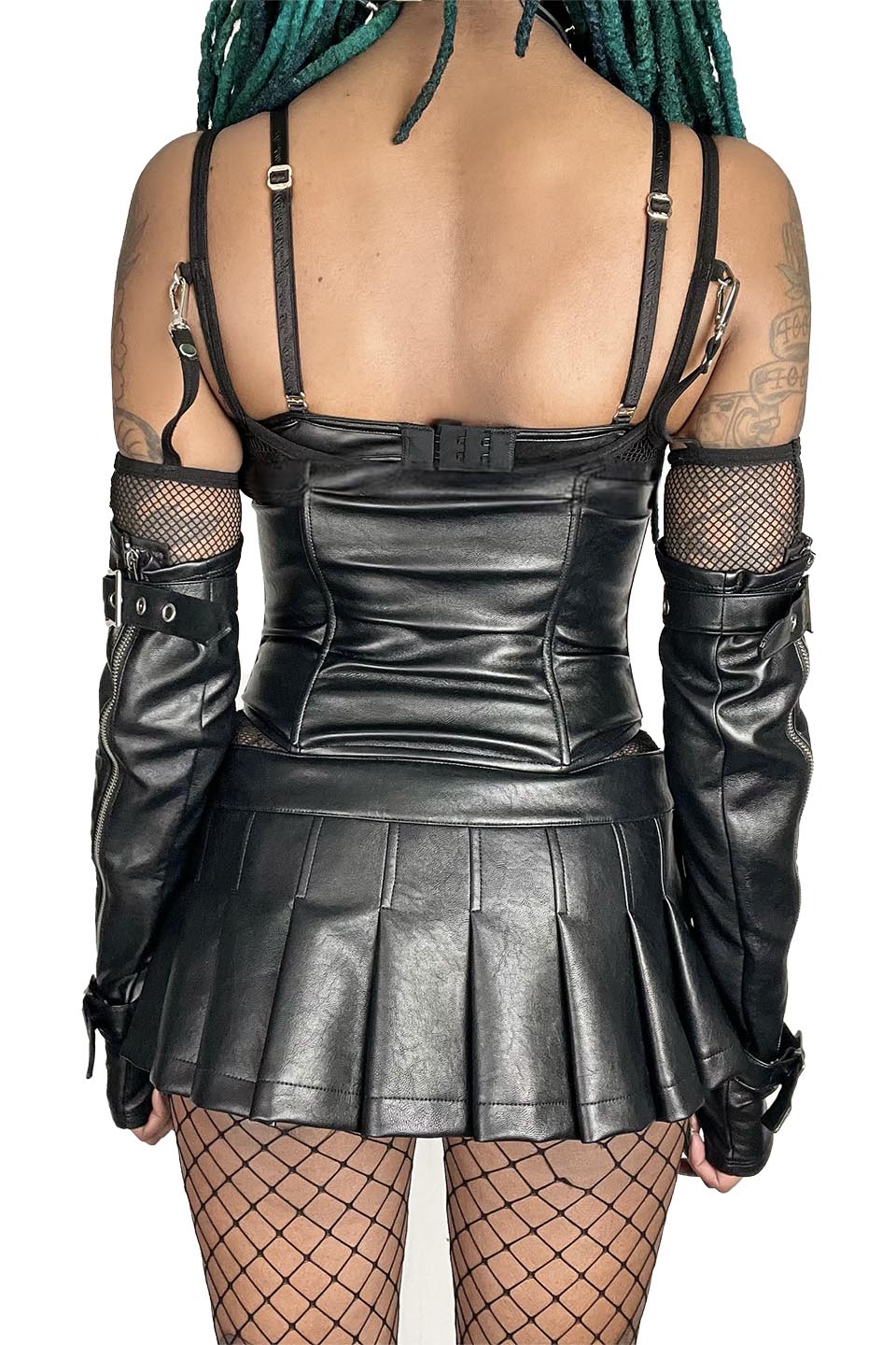 Classic FETISH Waist Cincher in Matte Black Vegan Leather-Tops-Lip Service