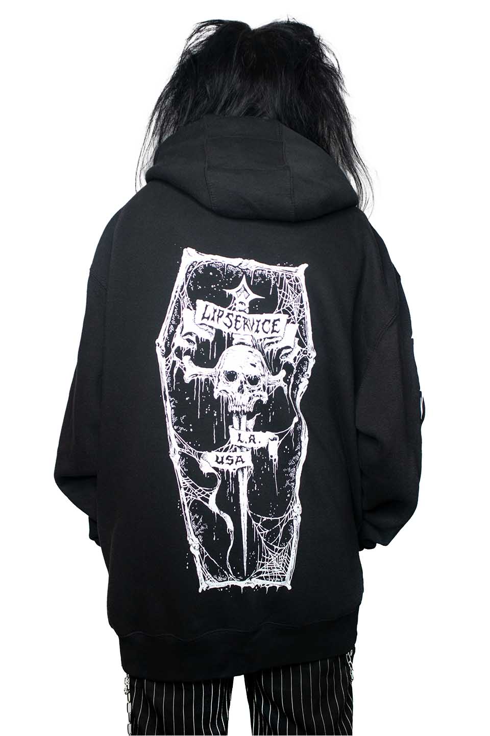 Lip Service Dagger Coffin Zip Hoodie-Tops-Lip Service