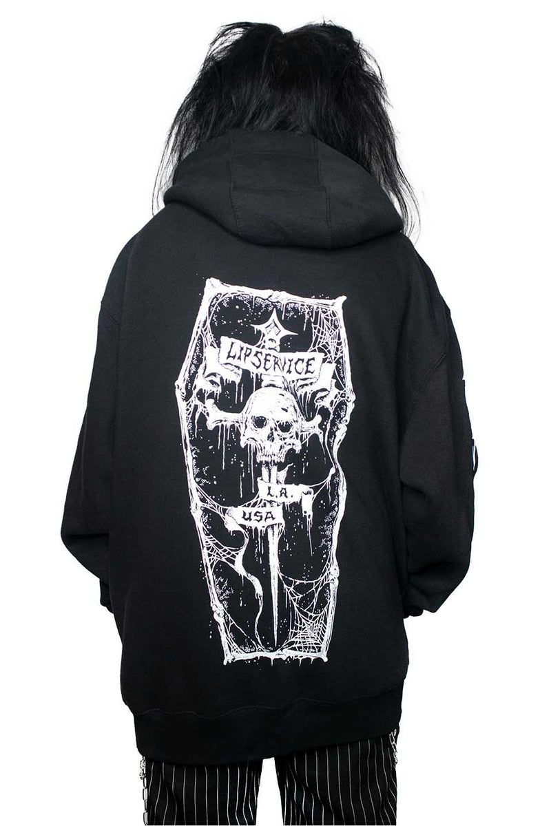 Lip Service Dagger Coffin Zip Hoodie-Tops-Lip Service