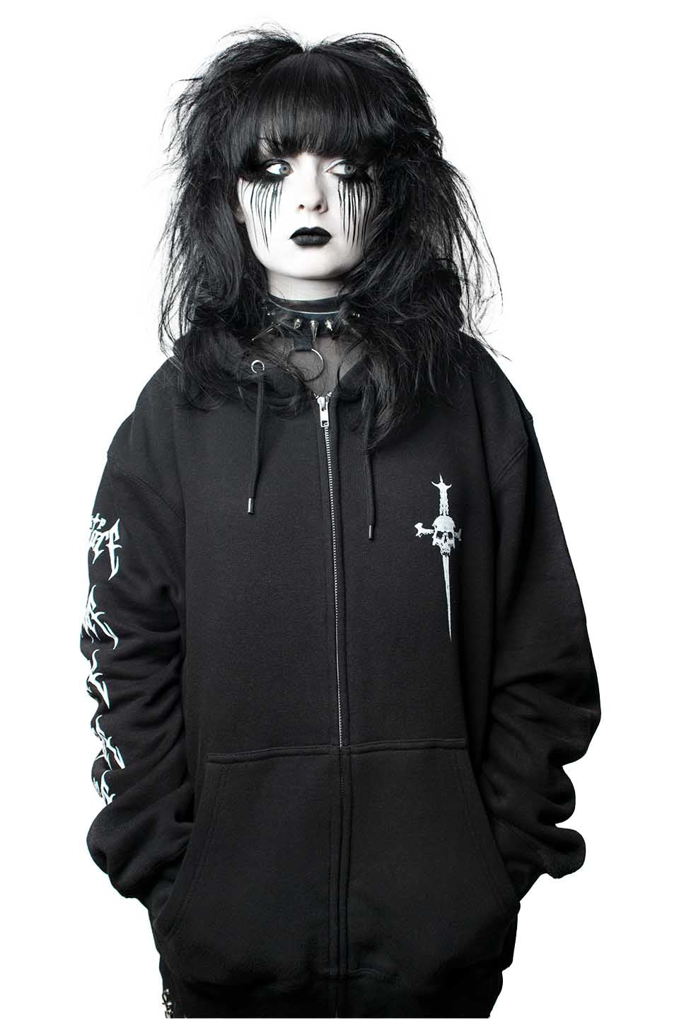 Lip Service Dagger Coffin Zip Hoodie-Tops-Lip Service