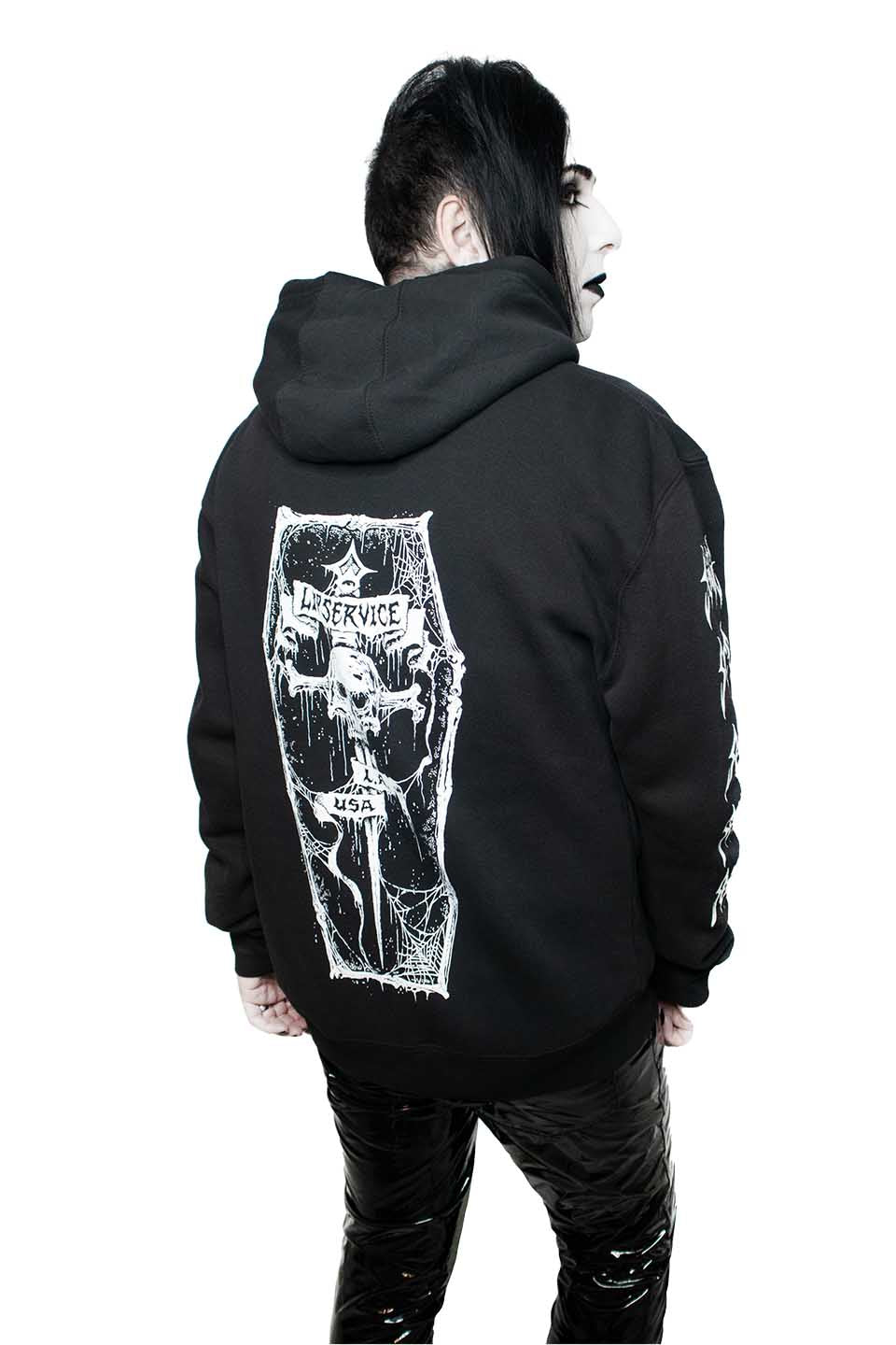 Lip Service Dagger Coffin Zip Hoodie-Tops-Lip Service