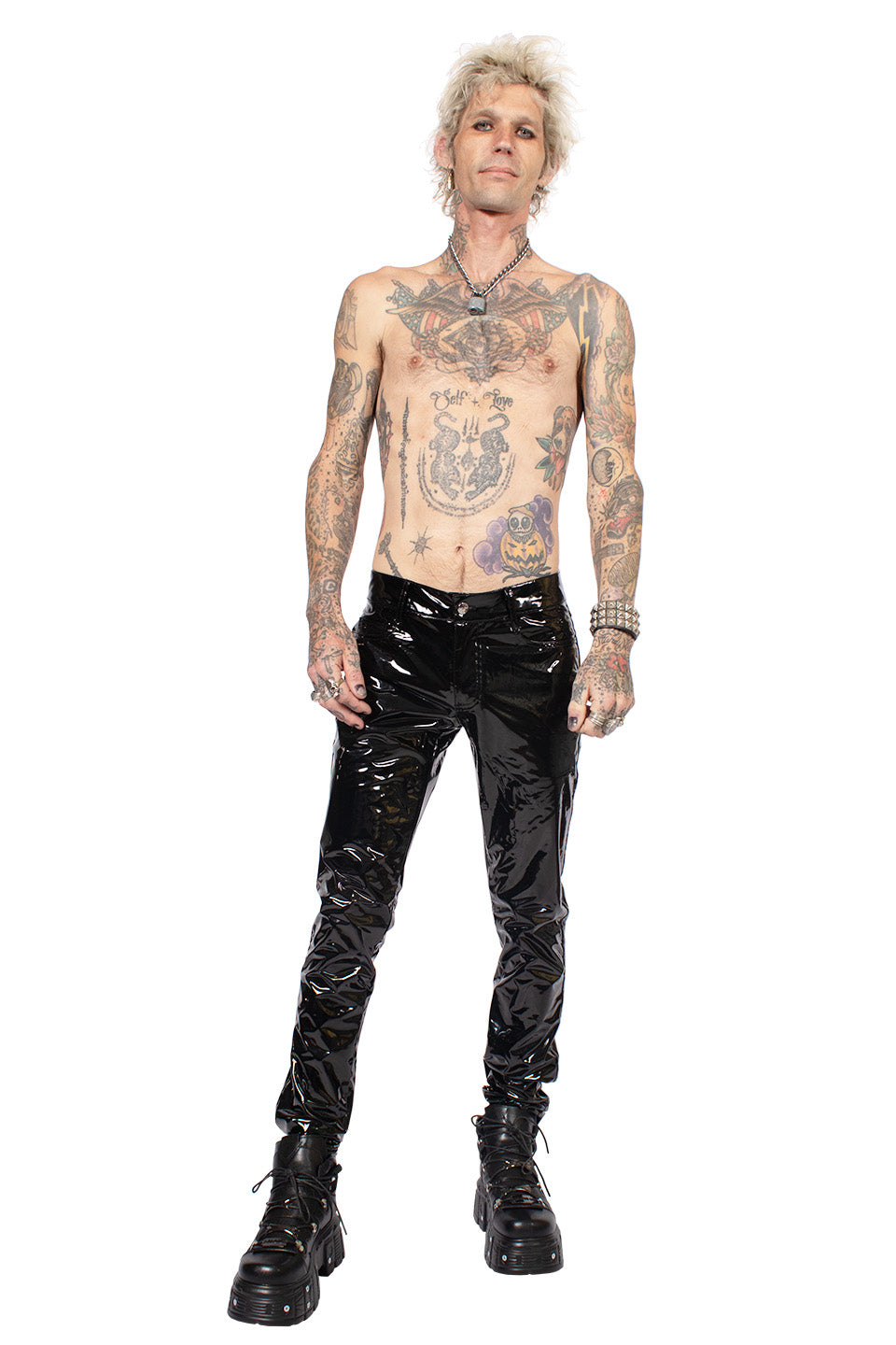 Skinny PVC Vinyl Stretch Jeans-Bottoms-Lip Service