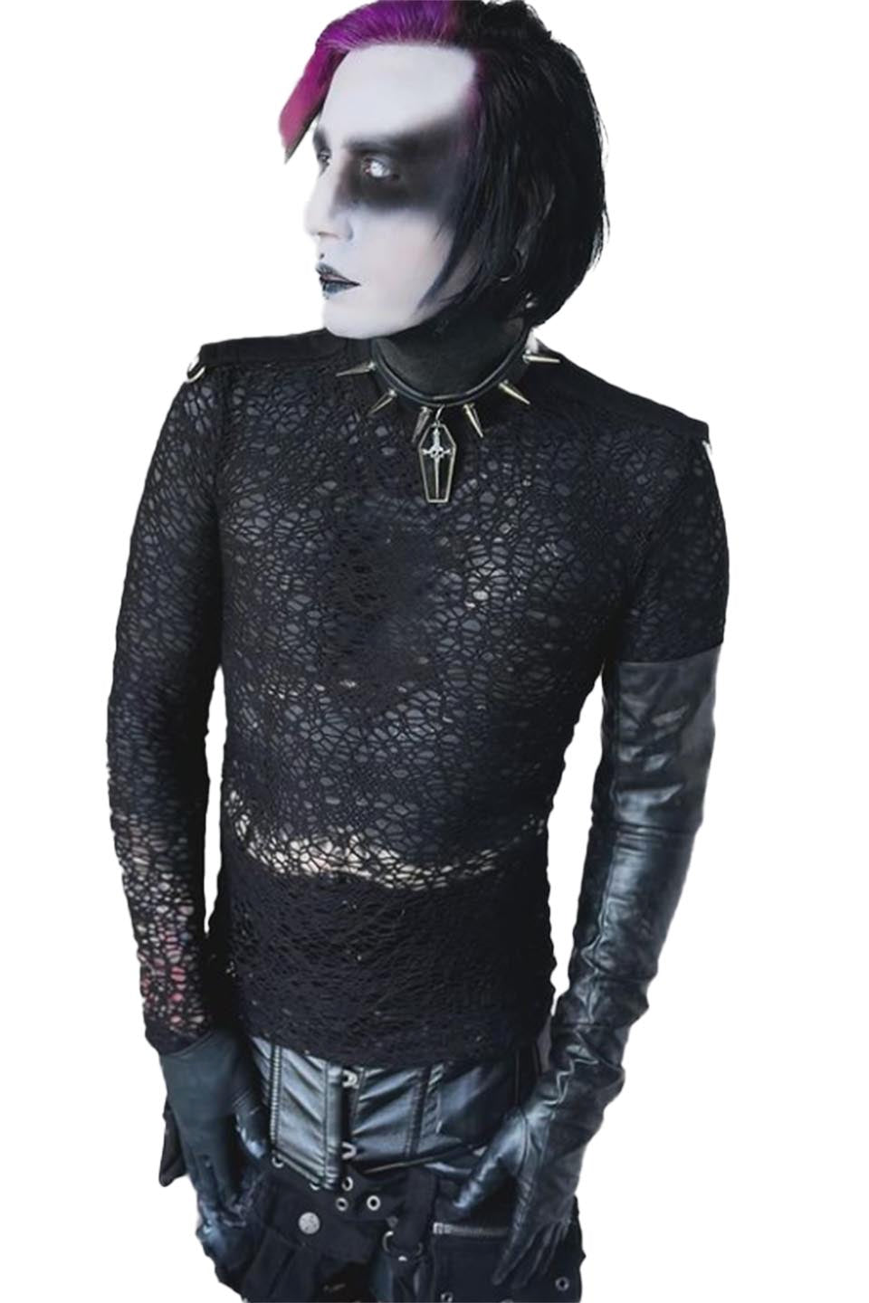 The Wicker Man Web Mesh Long Sleeve Shirt-Tops-Lip Service