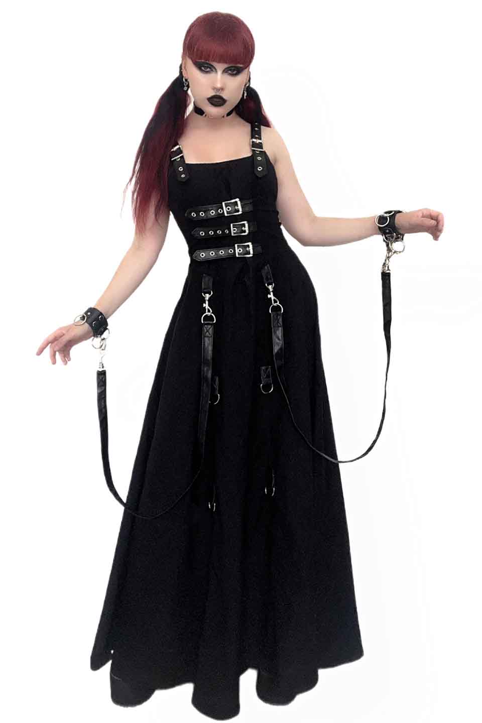lip service long dress Vintage Long Black Goth Gown-Dresses-Lip Service