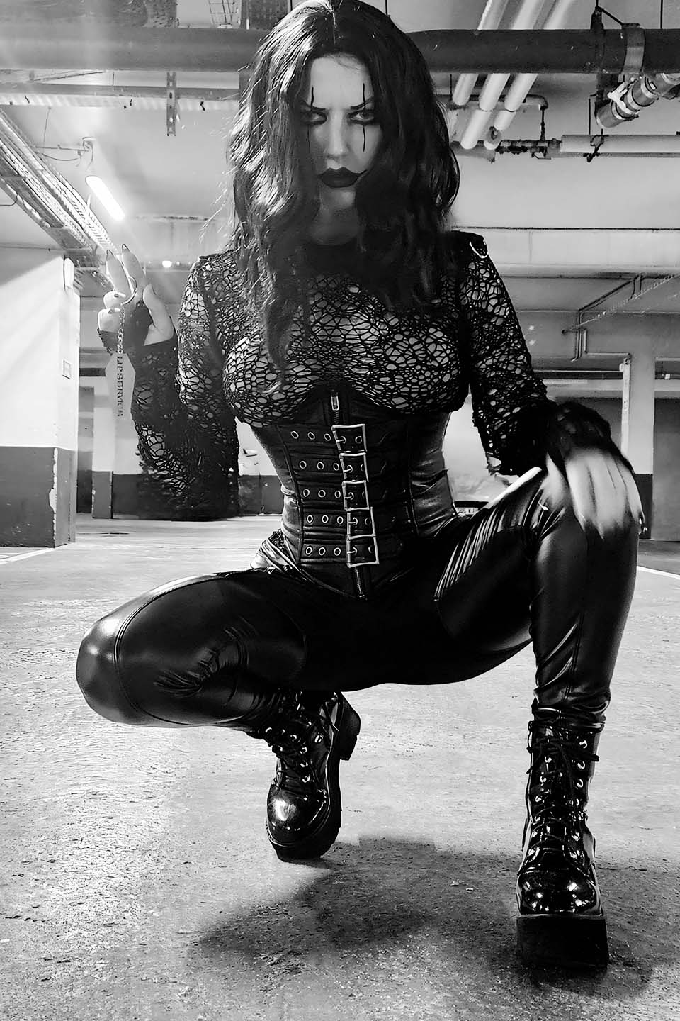 Classic Waist Cincher in Matte Black Vegan Leather-Tops-Lip Service