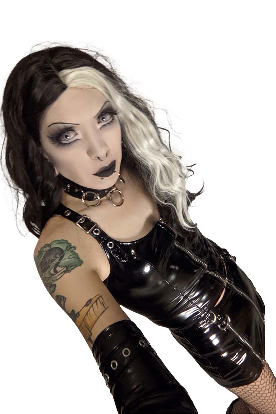 Vinyl Von Zipper Mini Skirt in Black PVC-Bottoms-Lip Service