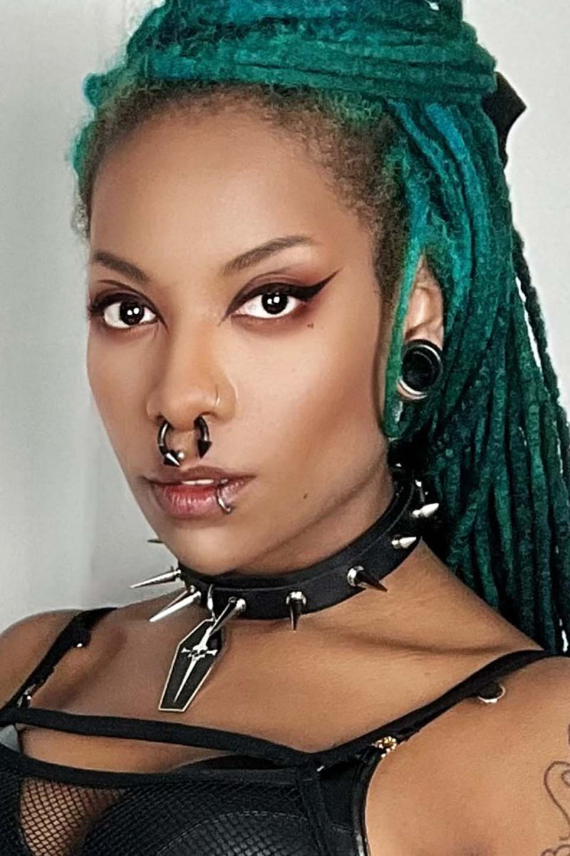 Spiked Choker with Coffin Dagger Pendant-Accessories-Lip Service