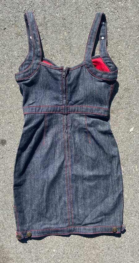 Vintage Rockabilly Rumble Denim Bustier Dress-Dresses-Lip Service