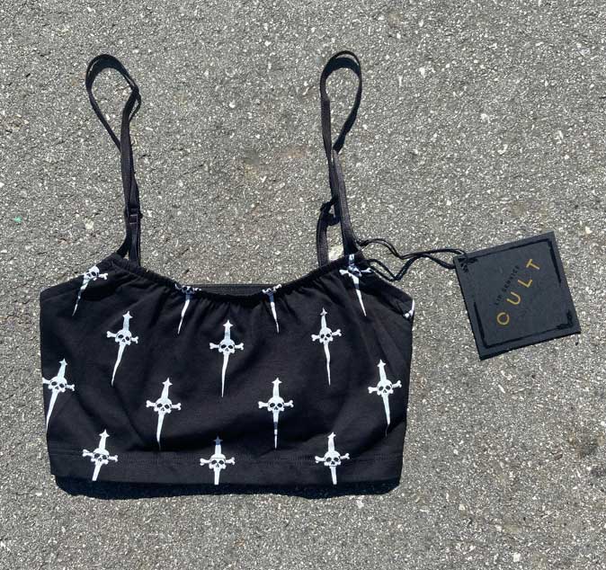 Vintage Dagger Print Bra Top-Tops-Lip Service