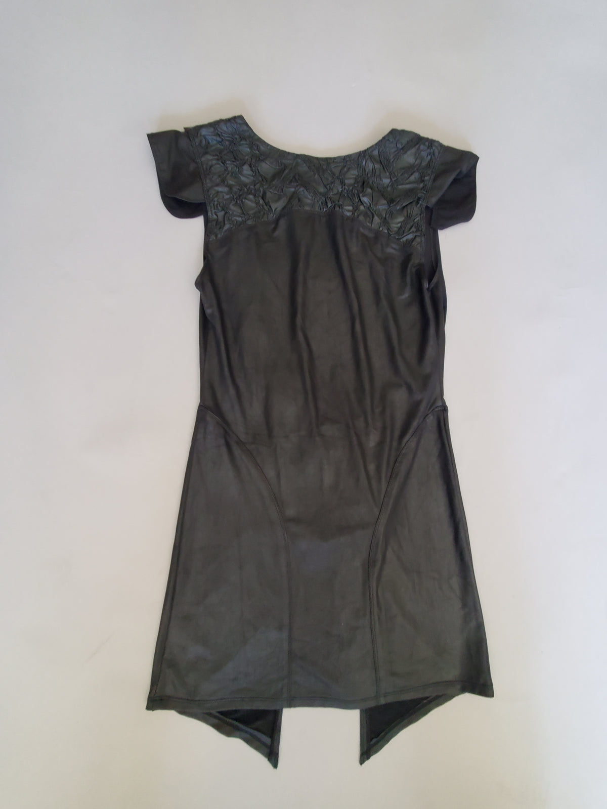 Cyber Claw Black Matte Spandex Mini Dress - size M-Tops-Lip Service
