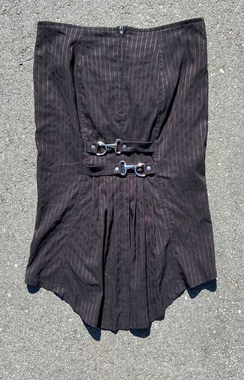 Vintage Gangsta Pranksta Pencil Skirt Blk w/ Red Stripes-Bottoms-Lip Service