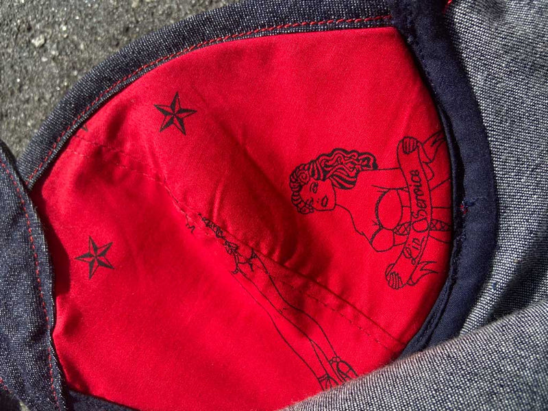 Vintage Rockabilly Rumble Denim Bustier Dress-Dresses-Lip Service