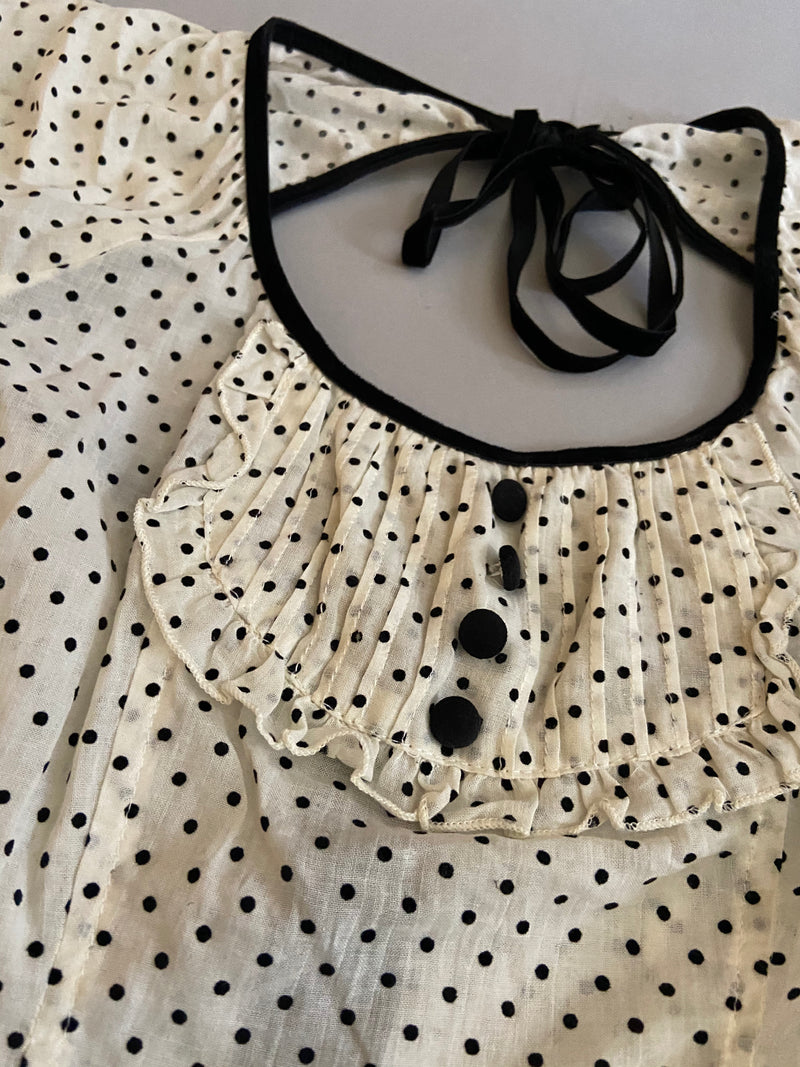 Vintage Polka Dot Cap Sleeve Top-Tops-Lip Service