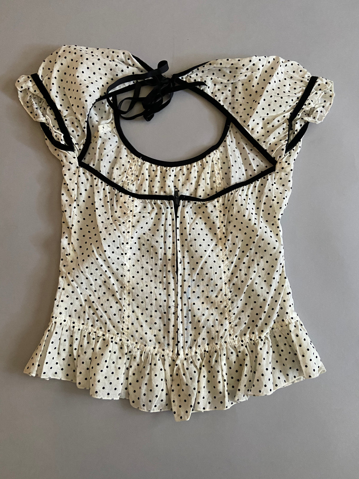 Vintage Polka Dot Cap Sleeve Top-Tops-Lip Service