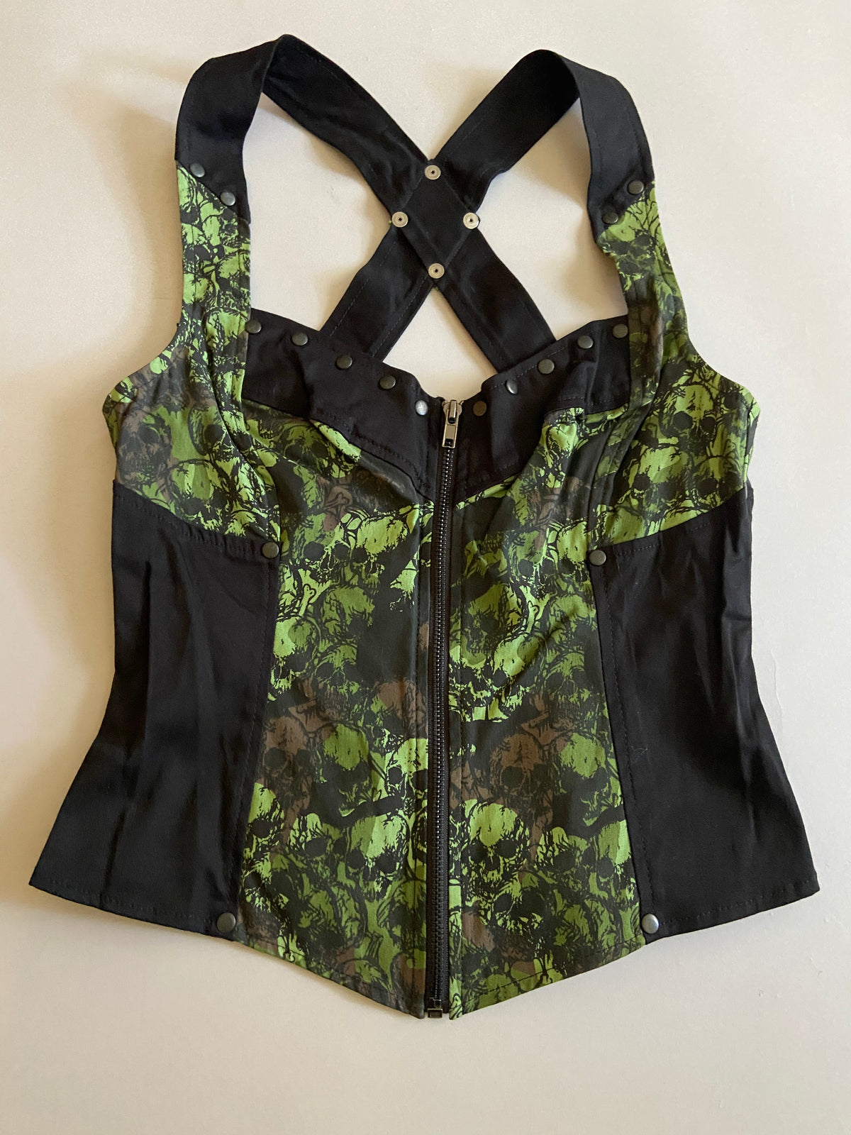 Vintage Lip Service Skull Camo Bustier-Tops-Lip Service