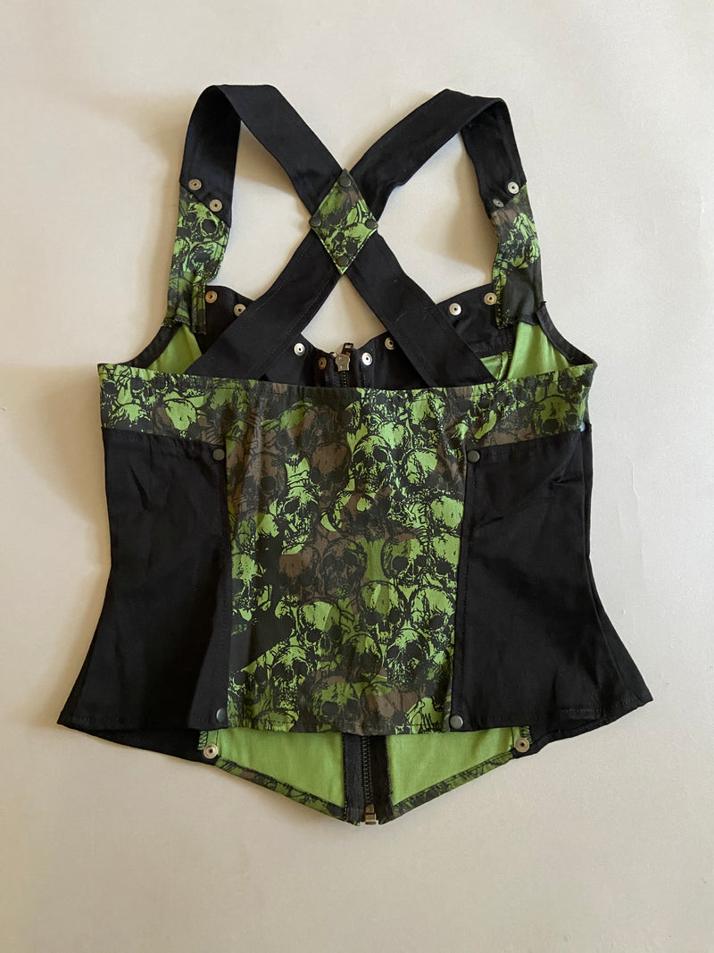 Vintage Lip Service Skull Camo Bustier-Tops-Lip Service