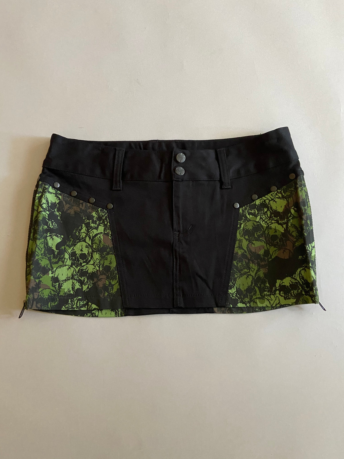 Vintage Lip Service Camo Skull Micro Mini-Skirt-Lip Service