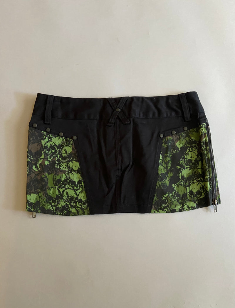 Vintage Lip Service Camo Skull Micro Mini-Skirt-Lip Service