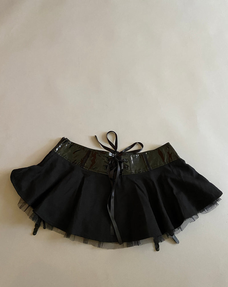 Vintage Lip Service Black Low Rider Garter Suspender Micro Mini-Skirt-Lip Service