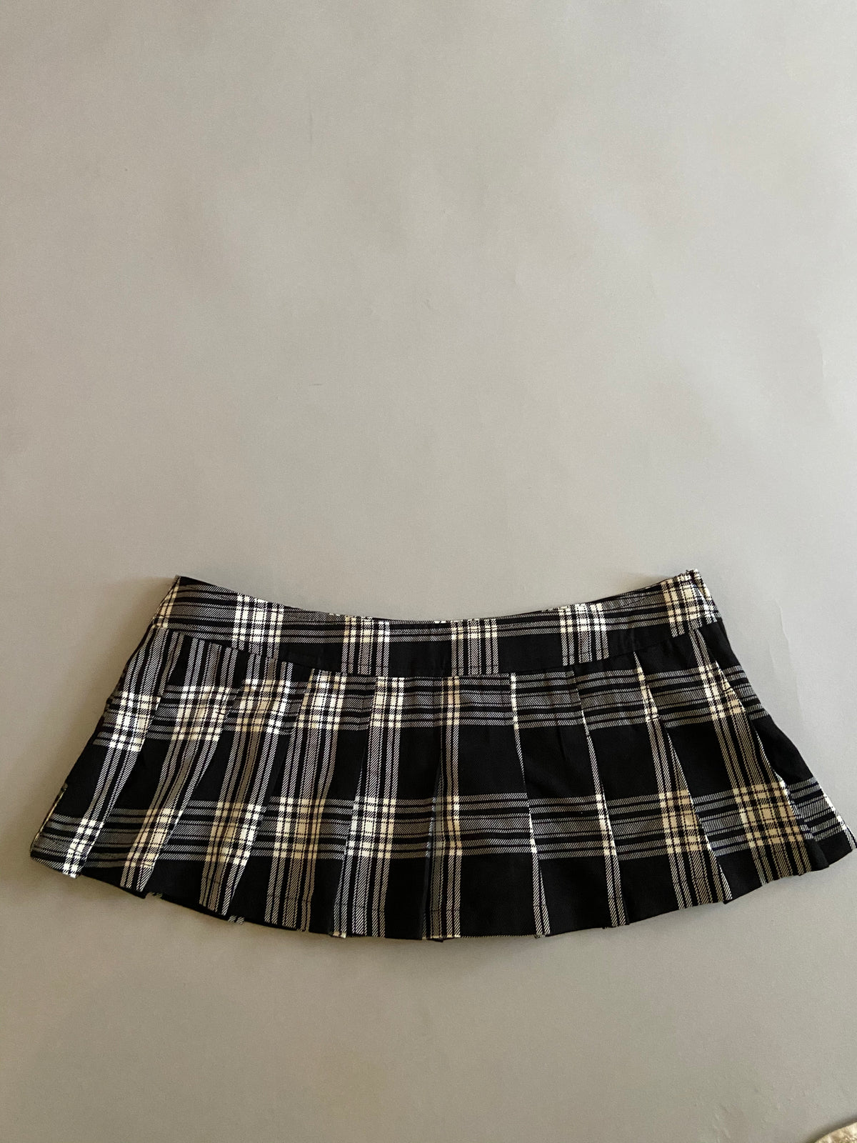 Vintage Lip Service Black and White Plaid Micro Mini-Skirt-Lip Service