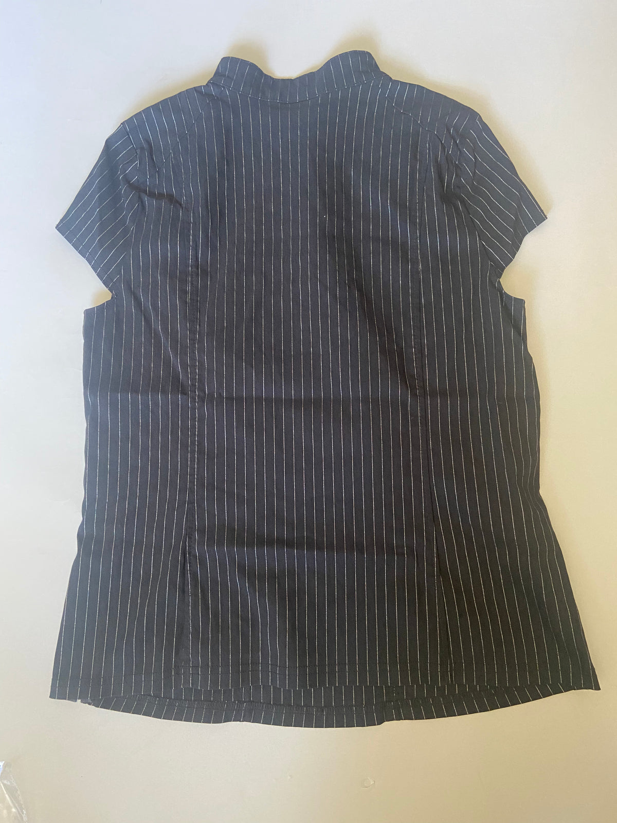 Gangsta Pranksta Black & White Pinstripe Top - size 1X-Tops-Lip Service