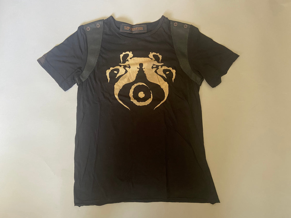 Vintage Distressed Men's T-Shirt with Bleach Print-Tops-Lip Service