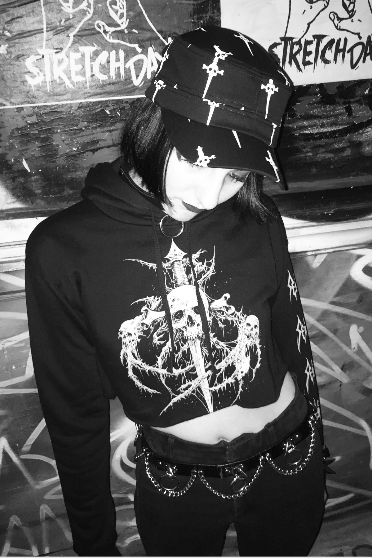 Riddick X Lip Service Crop Hoodie-Tops-Lip Service