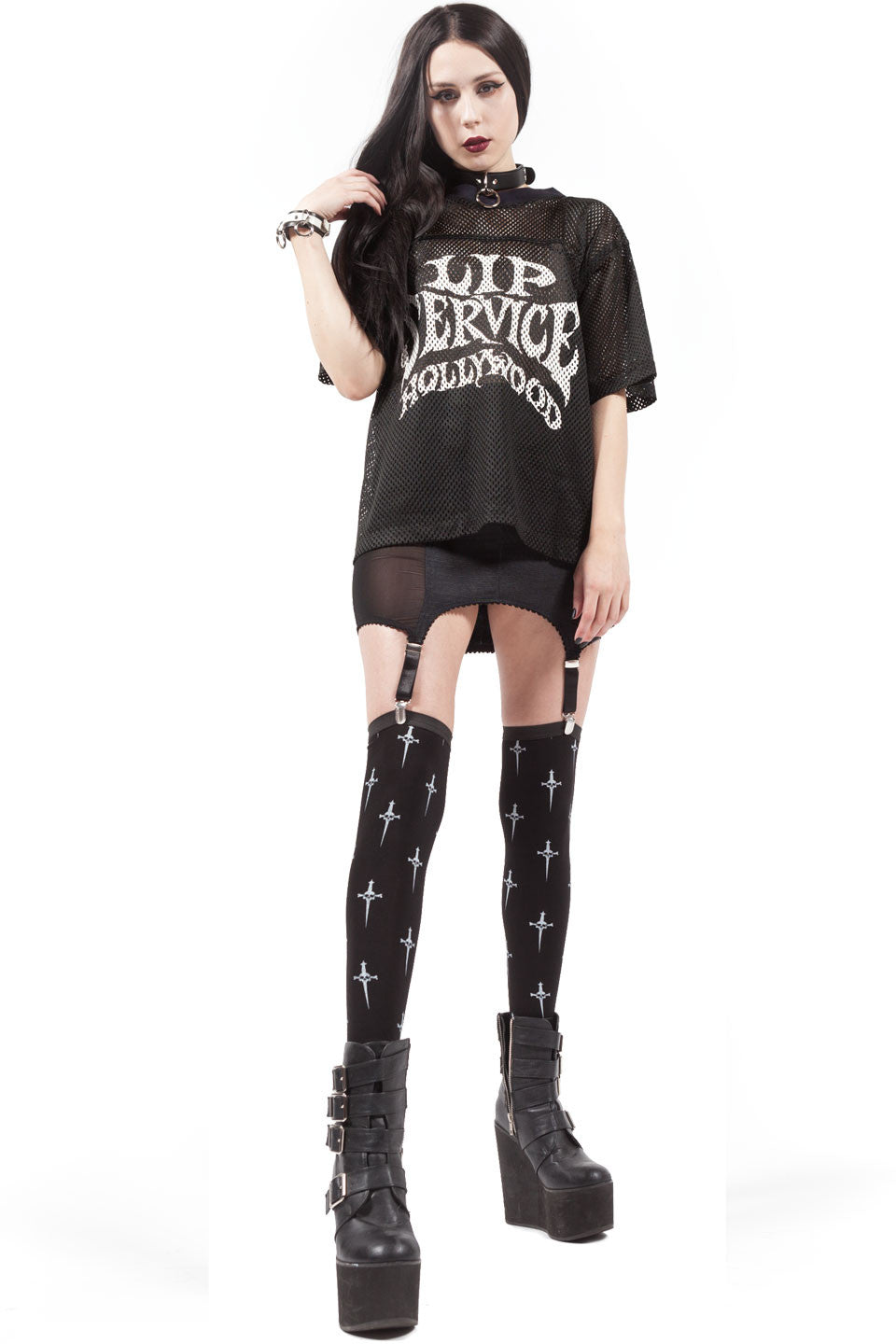Dagger Print Thigh High Socks-Thigh Highs-Lip Service