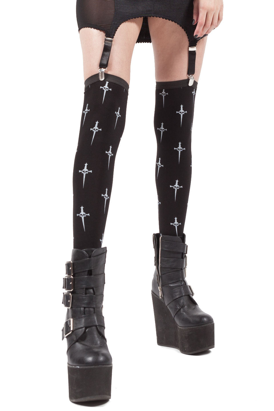 Dagger Print Thigh High Socks-Thigh Highs-Lip Service