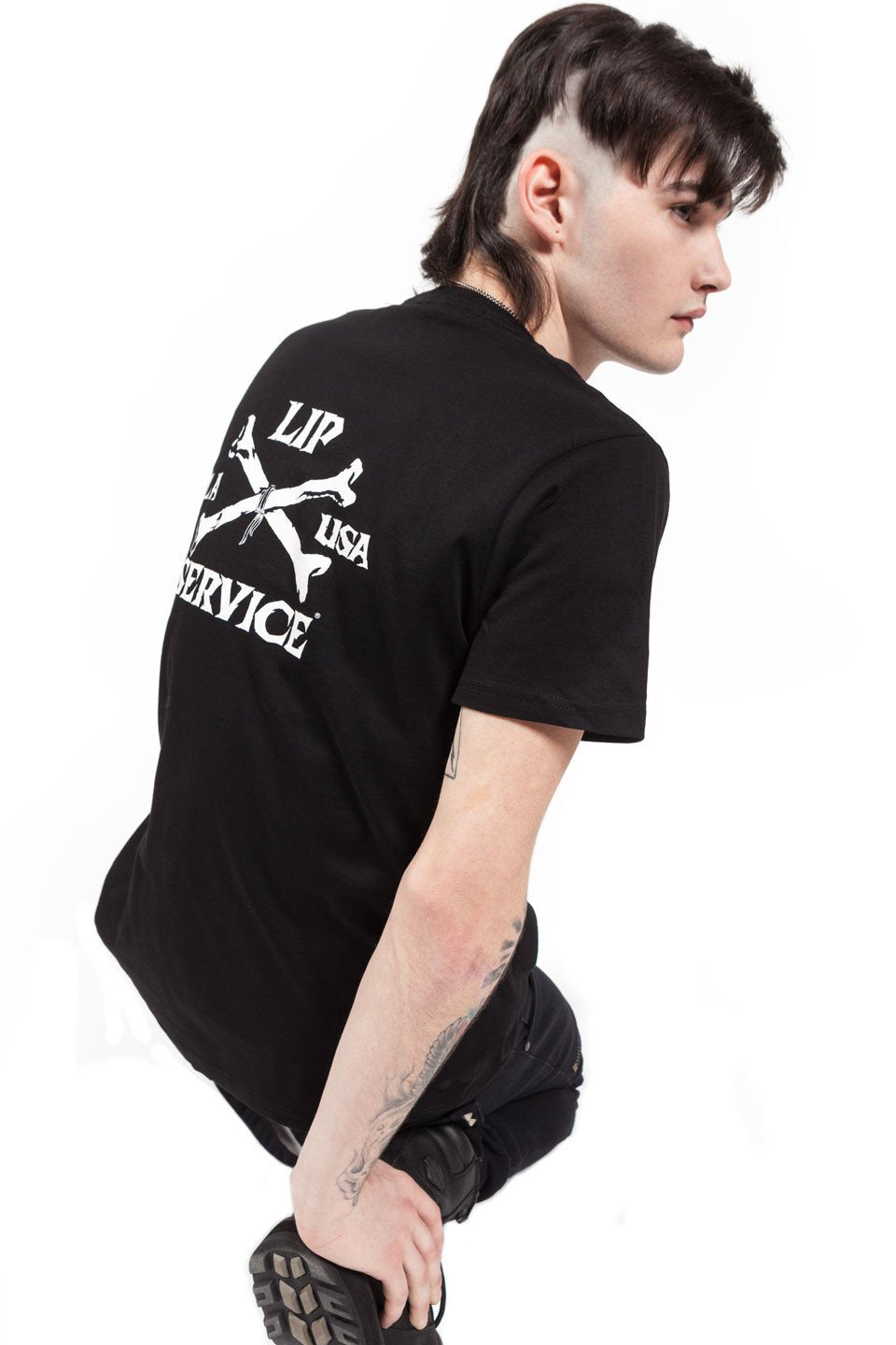 Lip Service Dagger Banner T-shirt-Tops-Lip Service