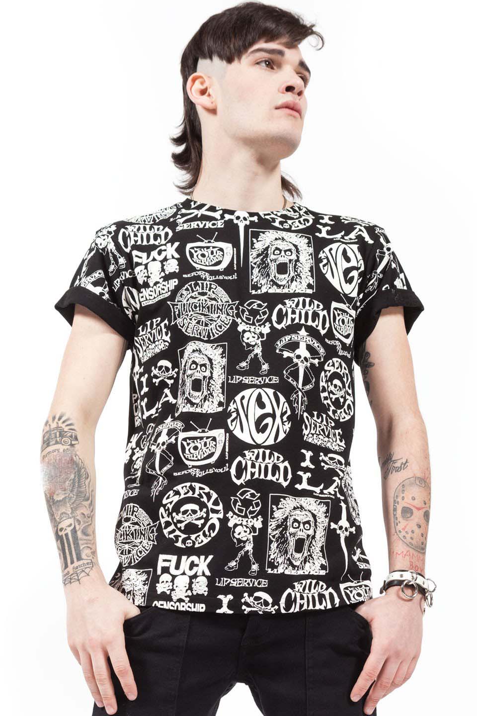 Multi Logo Tee-Tops-Lip Service