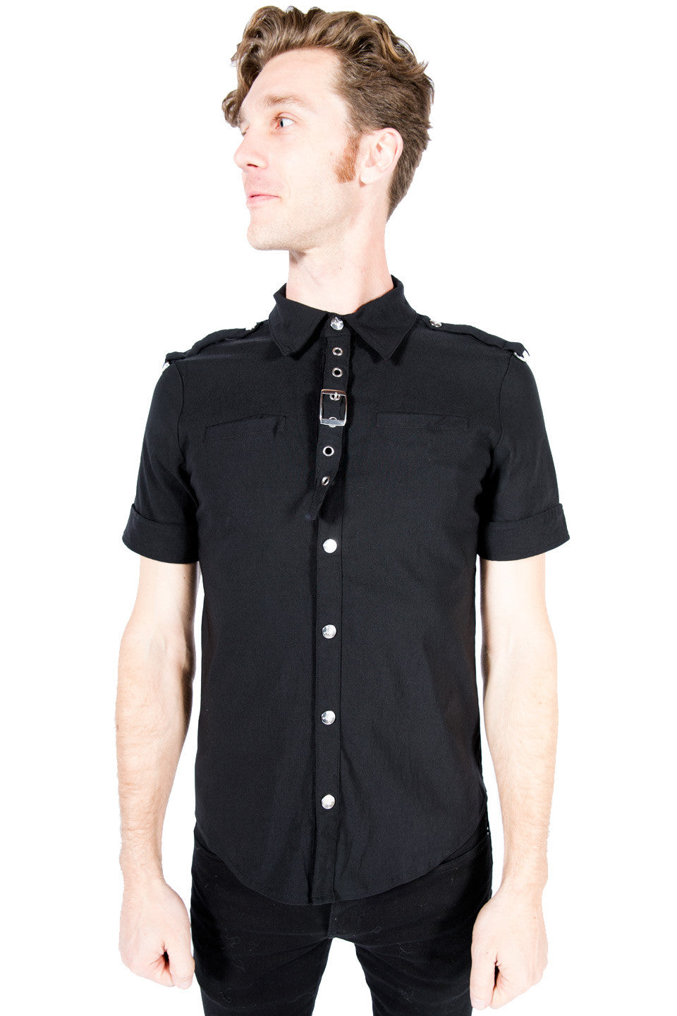 Lip Service Vintage Gangster Prankster Shirt in Black