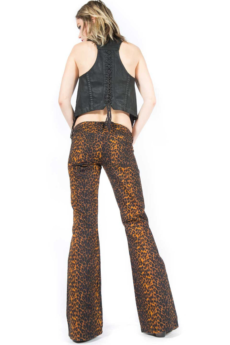 Vintage Leopard Boot Cut Jeans-Jeans-Lip Service